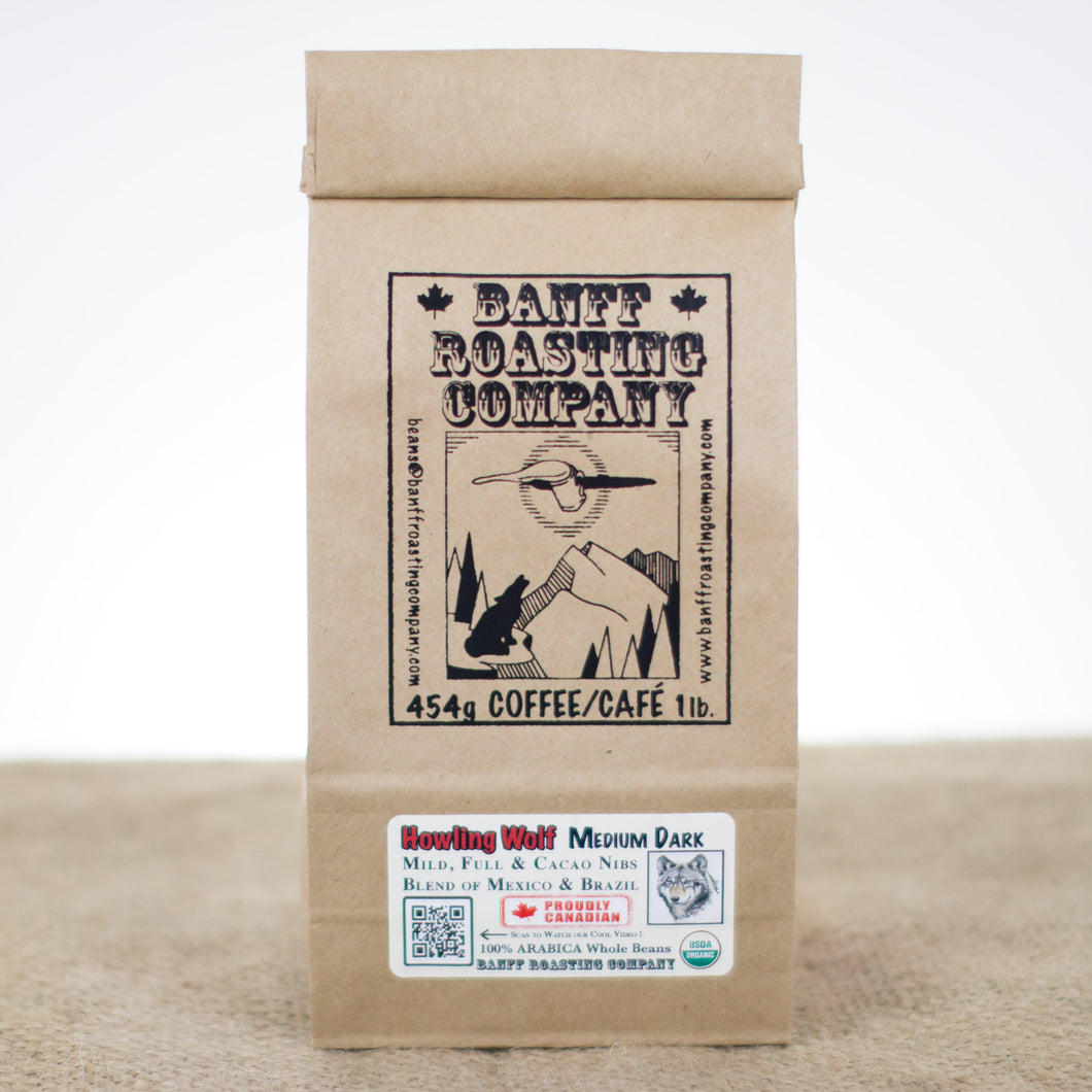 Howling Wolf *1lb bag* - Medium / Dark, Organic - Banff Roasting Company Ltd.