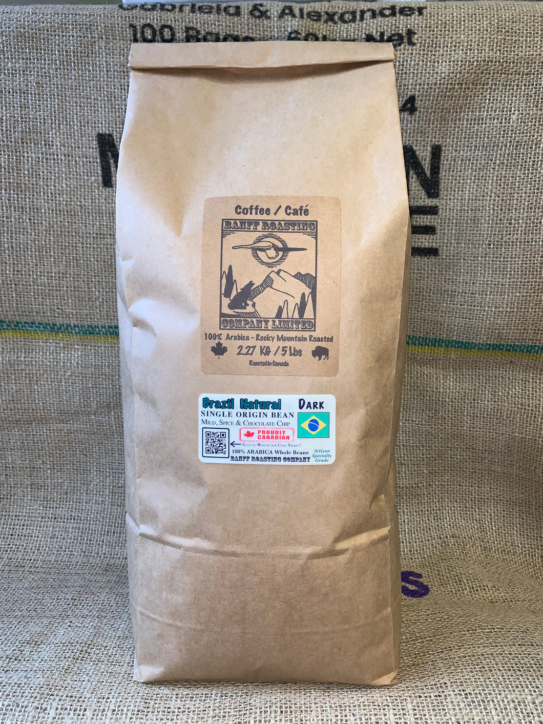 Brazil Natural *5lb bag* - Dark Roast - Banff Roasting Company Ltd.