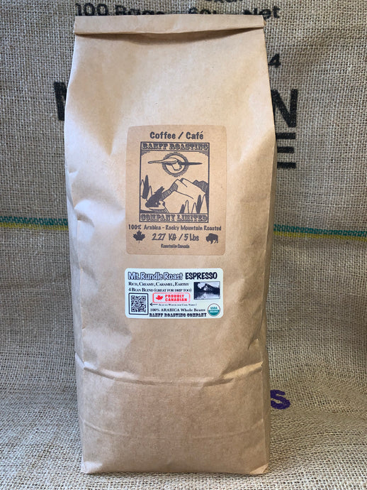 Mt. Rundle Roast *5lb bag* - Espresso, Organic - Banff Roasting Company Ltd.